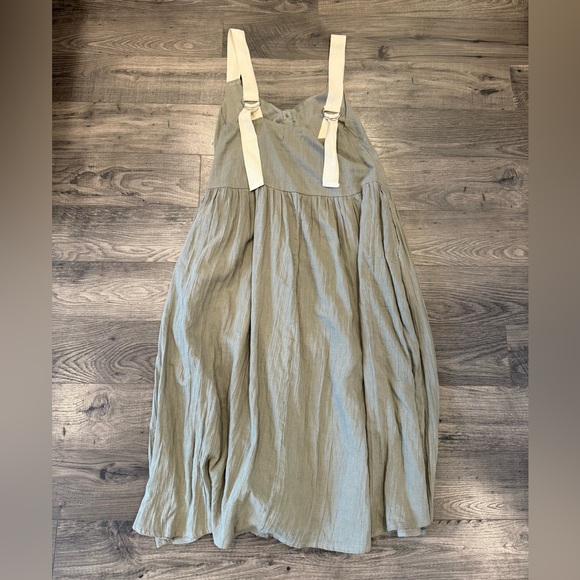 ASOS 100% Cotton Double Cloth Button-Front Sage Green Summer Dress. Size 4 - Picture 6 of 8